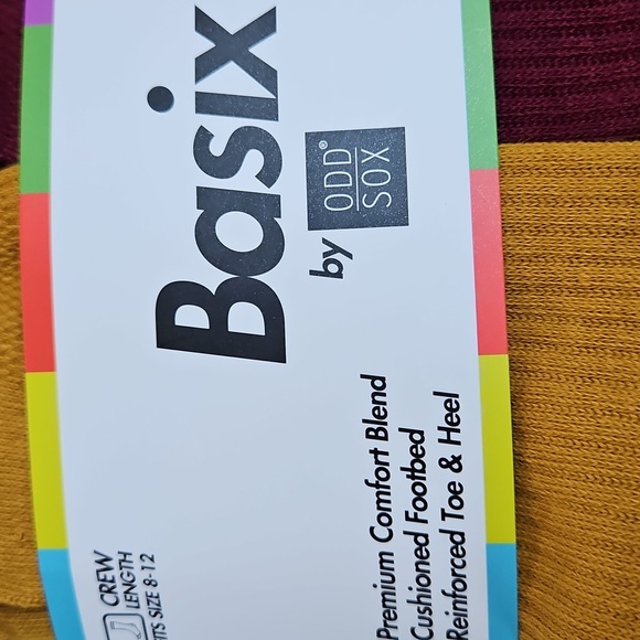 Basix By ODD Sox 6 Pair Crew Sox In Mountain Autumn COLORS Sz.8-12 - Picture 5 of 7